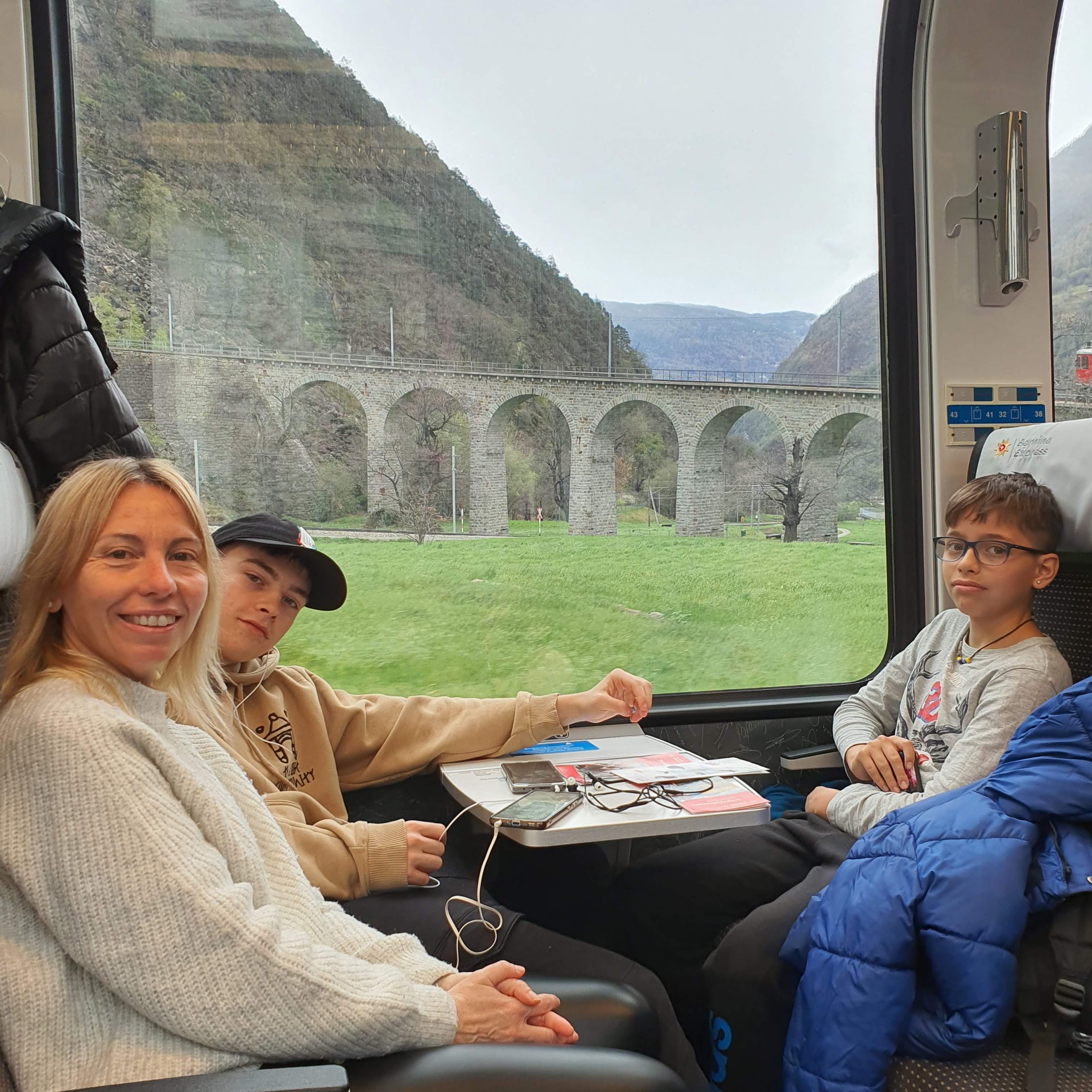Bernina express en nuestro viaje para familias numerosas, espectacular